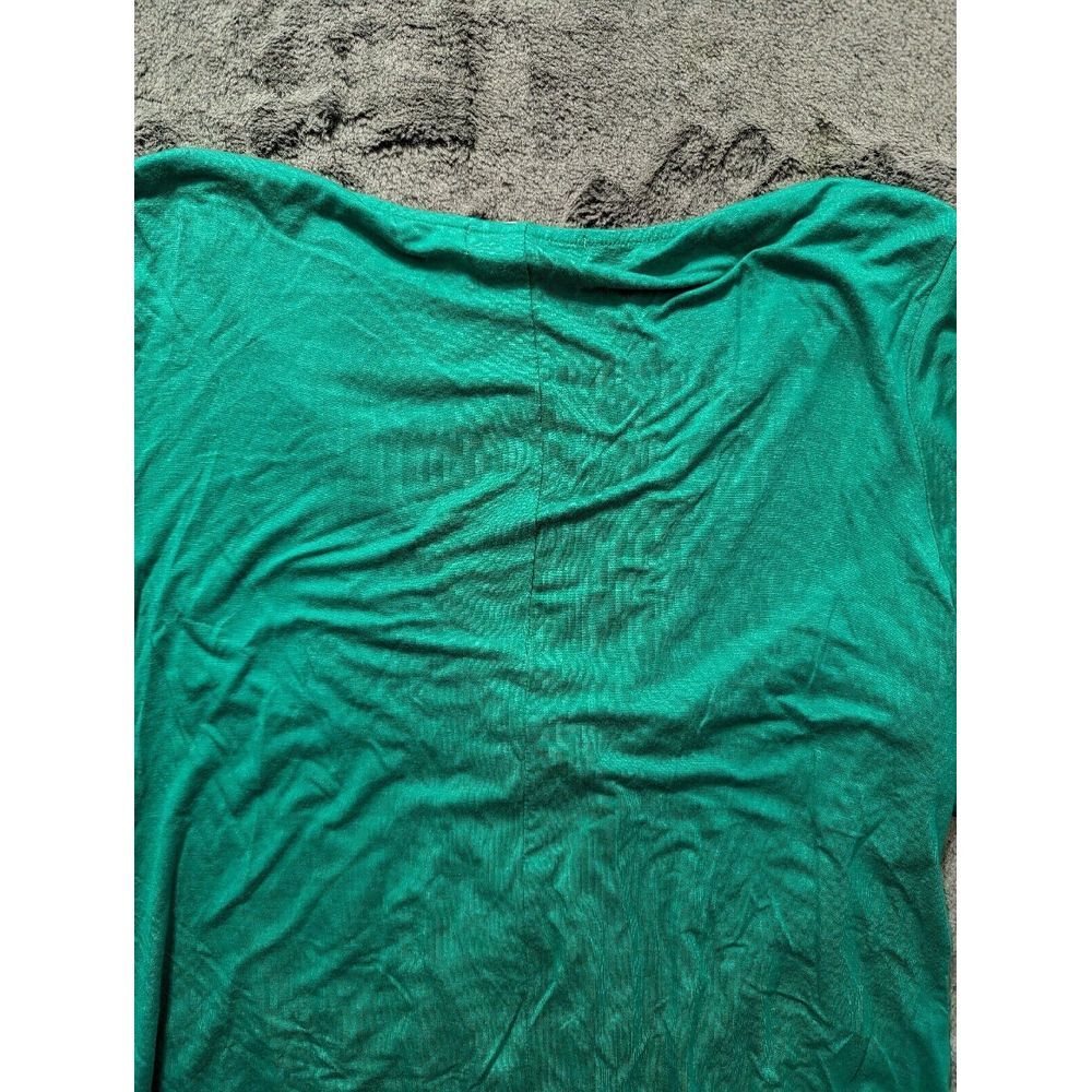 Harlow & Rose Short Sleeve V Neck Shirt Women's Size XL Green - Picture 8 of 9